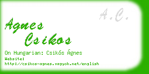 agnes csikos business card