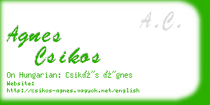 agnes csikos business card